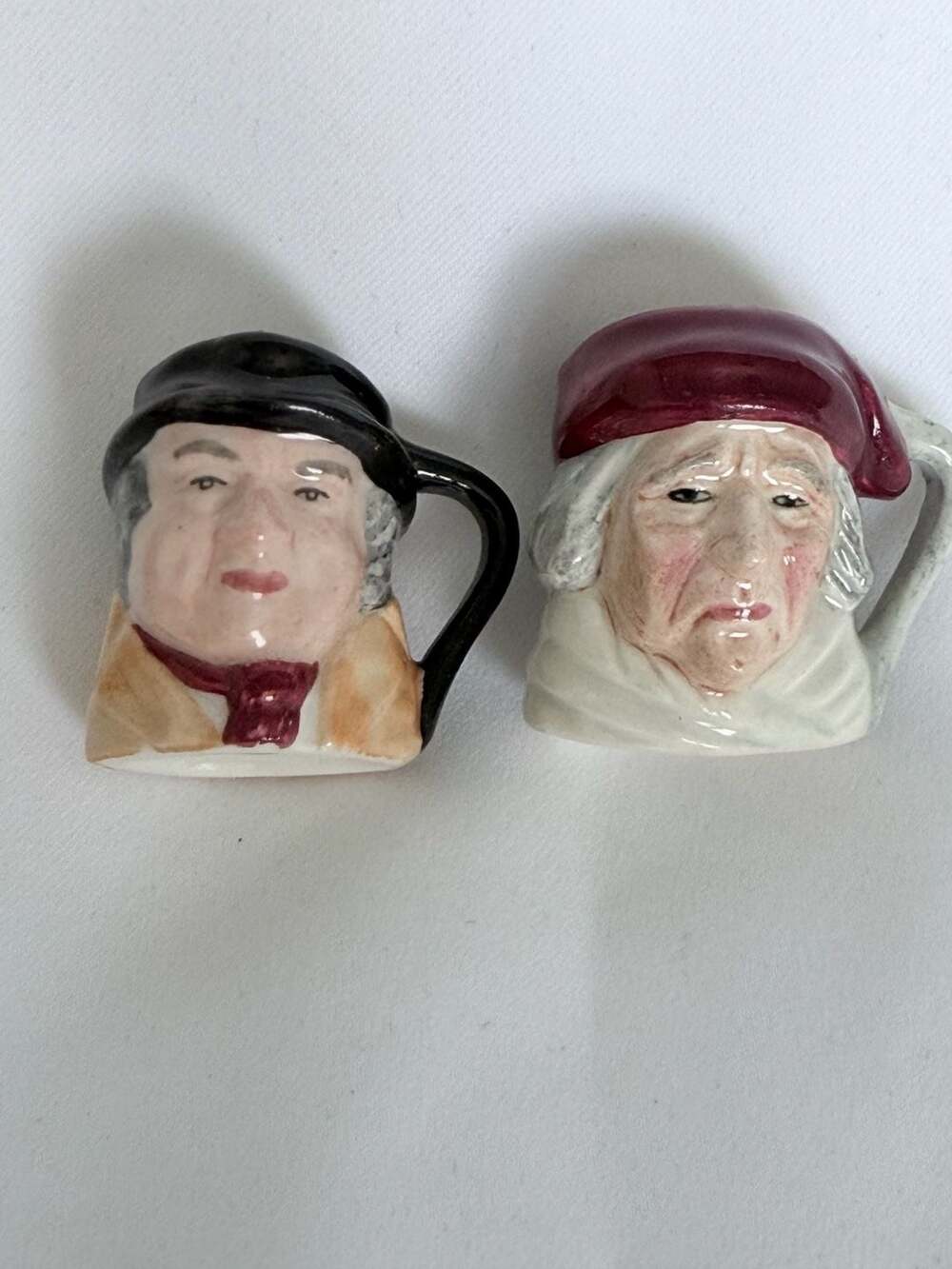 Artone England Miniature Toby Jugs Tony Weller and Sairey Gamp Set of 2
